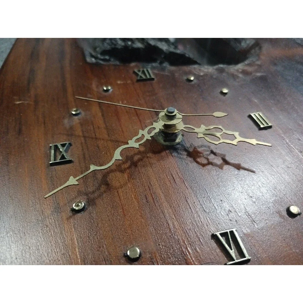 Vintage Rustic Wood Carved Wall Clock Trees Bird With Mirror Tested Working